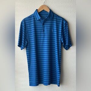 The Coastal Crane Mens Performance Polo | Sea Breeze Stripes